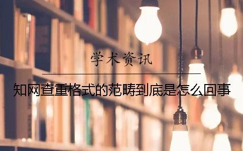 知網(wǎng)查重格式的范疇到底是怎么回事？