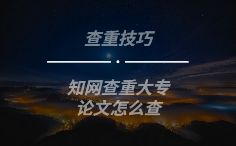 學術查重大專論文怎么查