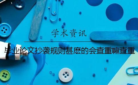 畢業論文抄襲規則甚麼的會查重嘛查重規則有哪些