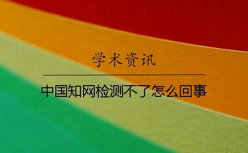 中國學術檢測不了怎么回事