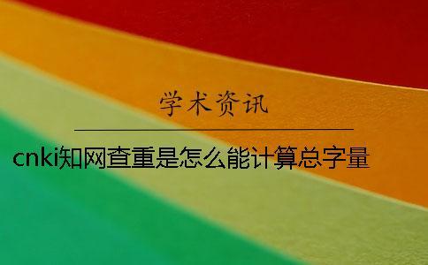 cn  學術查重是怎么能計算總字量的？